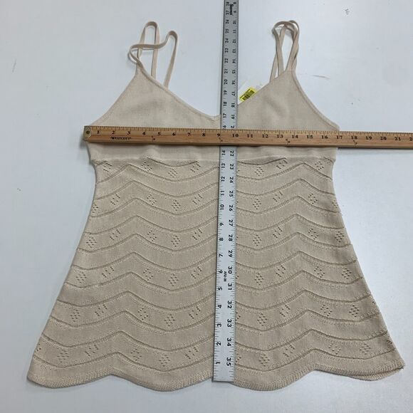 Dorothee Bis Silk Blend Tank Top Womens XL Extra Large Open Stitch Scalloped Hem - Picture 8 of 16